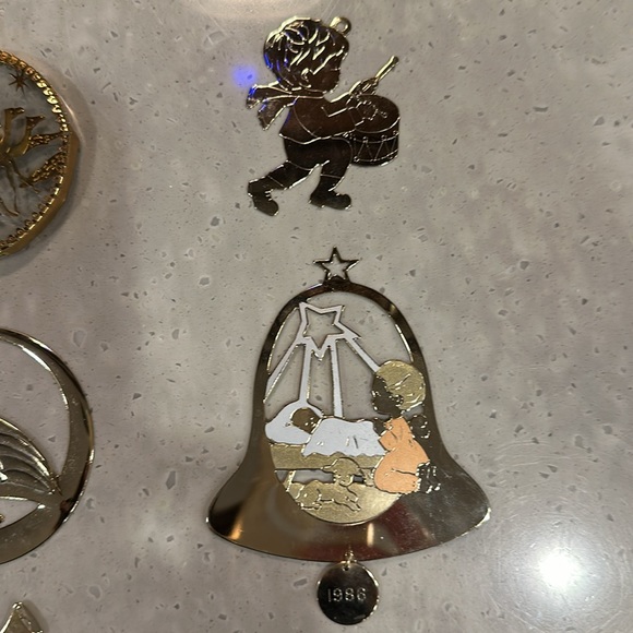 Vintage lot of 4 gold tone/brass ornaments 1980 G.Duchin - Picture 4 of 9